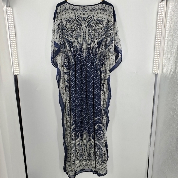 Speed Control NY navy blue and white long flowing dress 1X - Picture 6 of 16